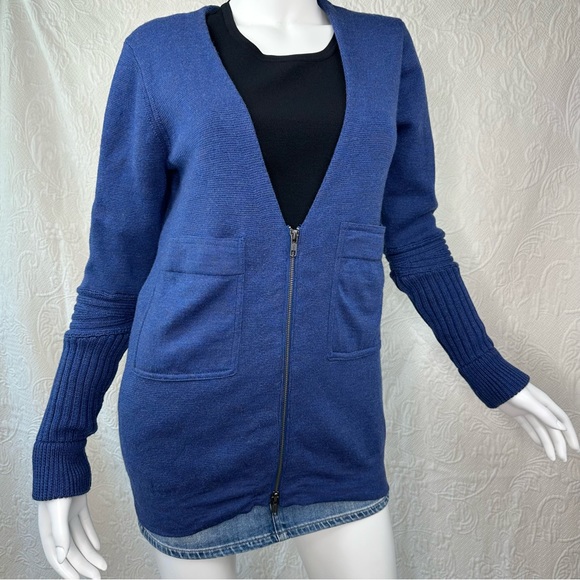 J Crew Zip Cardigan w/Pockets & Chunky Knit Sleeves - Picture 9 of 13